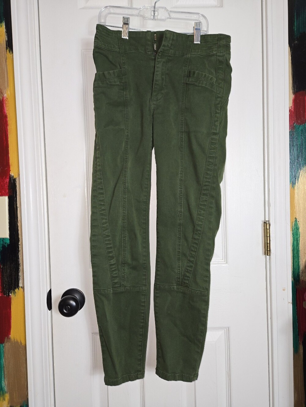 Anthropologie Dark Green Skinny Pants Size 26